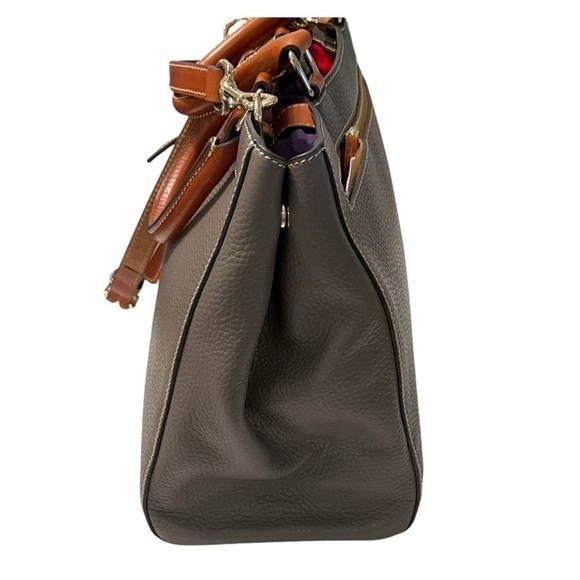 Dooney & Bourke Pebble Leather Zip Satchel Shoulder Bag Large - Picture 4 of 16